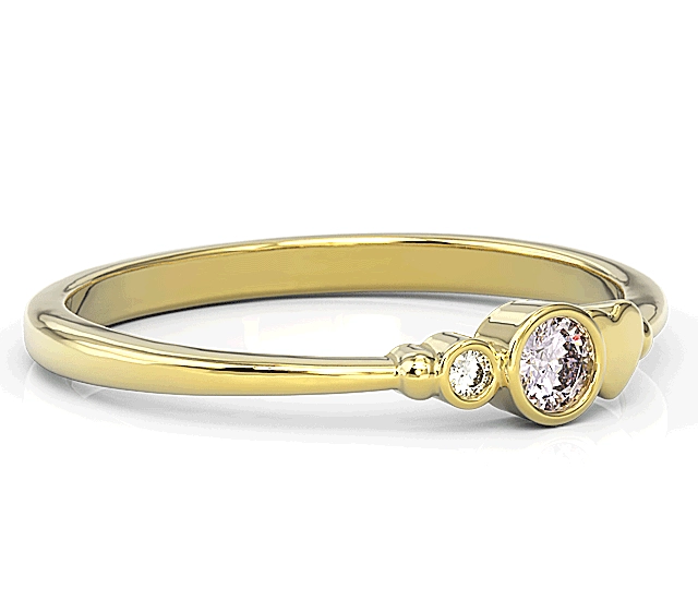 Pierścionek z żółtego złota z cyrkoniami lavendową i białą Swarovski BP-6811Z-C