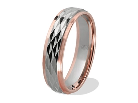 Obrączka z czerwonego i białego złota palladowego ŁN-31ZB-m