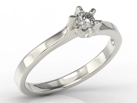 Pierścionek zaręczynowy z białego złota z cyrkonią AP-9416B-C