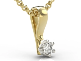 Wisiorek z żółtego i białego złota z brylantem LPW-8010ZB