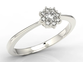 Pierścionek z białego złota z diamentami JP-49B