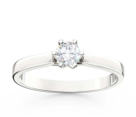 Pierścionek z białego złota z cyrkonią LP-8027B-C