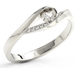 Pierścionek z białego złota z cyrkoniami BP-70B-C