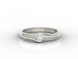 Pierścionek z białego złota z brylantami 0,13ct model BP-3413B