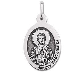 Medalik srebrny z wizerunkiem Św. Bartłomieja