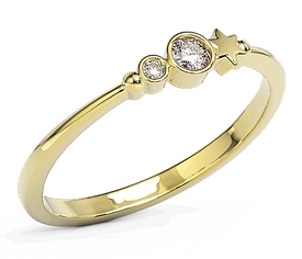 Pierścionek z żółtego złota z cyrkoniami Swarovski Lawenda BP-6709Z-C/LAV