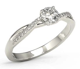 Pierścionek z białego złota z cyrkoniami BP-66B-C