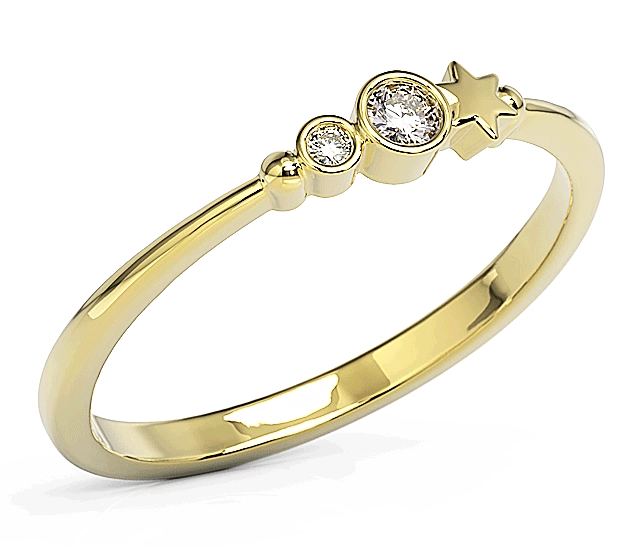 Pierścionek z żółtego złota z cyrkoniami Swarovski Lawenda BP-6707Z-C/LAV