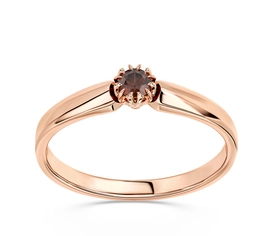 Pierścionek zaręczynowy z różowego złota z granatem BP-2110P