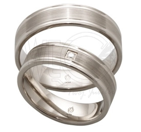 Obrączka z białego złota palladowego ŁS-12B-k