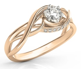 Pierścionek z różowego złota z brylantami BP-7130P