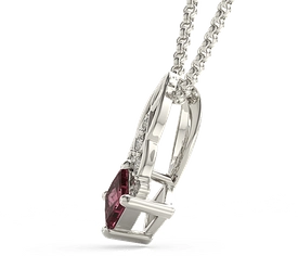 Wisiorek z białego złota z topazem Swarovski Red i brylantami BPW-86B