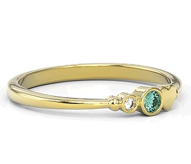 Pierścionek z żółtego złota z cyrkoniami Swarovski mietową i białą BP-6807Z-C