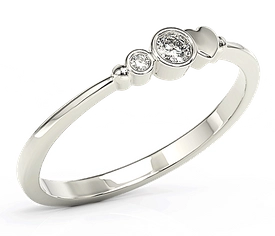 Pierścionek z białego złota z cyrkoniami Swarovski BP-6809B-C