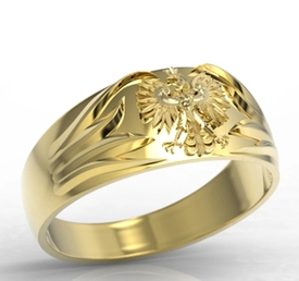 Sygnet złoty z orłem INSIGNE SJ-13Z