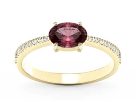 Pierścionek z żółtego złota z rubinem i diamentami BP-58Z-R