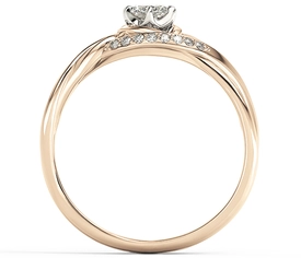 Pierścionek z różowego złota z brylantami BP-7130P