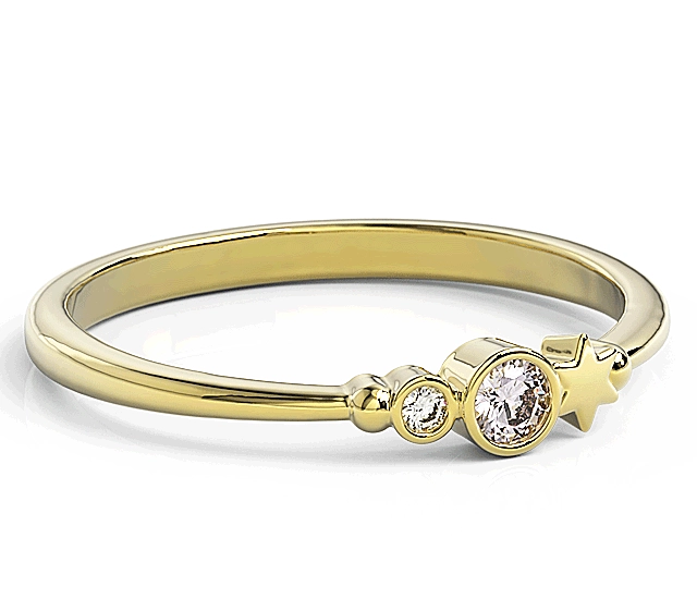 Pierścionek z żółtego złota z cyrkoniami Swarovski Lawenda BP-6709Z-C/LAV