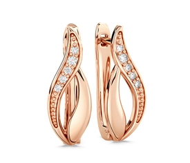 Kolczyki z różowego złota z diamentami BPK-17P