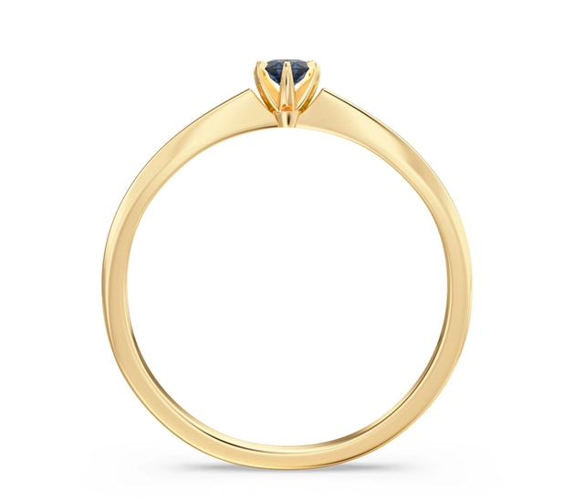 Pierścionek zaręczynowy z żółtego złota z szafirem CP-2410Z