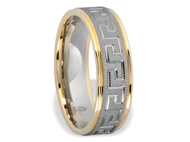 Obrączka z białego palladowego i żółtego złota ŁN-07BZ-EXTRA light-k