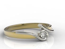 Pierścionek z żółtego i białego złota z brylantem 0,12 ct  model AP-3212ZB