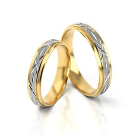 Obrączki ślubne z żółtego i białego złota (para) ST-2ZB