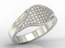 Pierścionek z białego złota z diamentami AP-93B