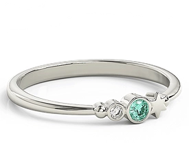Pierścionek z białego złota z cyrkoniami Swarovski Mięta BP-6707B-C/MINT