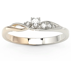 Pierścionek z białego i różowego złota z cyrkoniami Swarovski BP-81BP-C