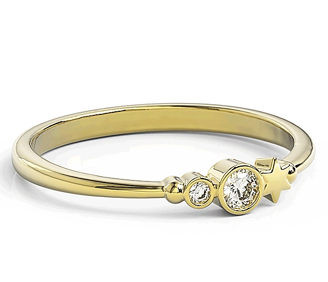 Pierścionek z żółtego złota z cyrkoniami Swarovski BP-6709Z-C