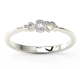 Pierścionek z białego złota z cyrkoniami lavendową i białą Swarovski BP-6807B-C