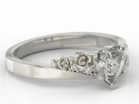 Pierścionek z topazem Swarovski White i diamentami AP-53B