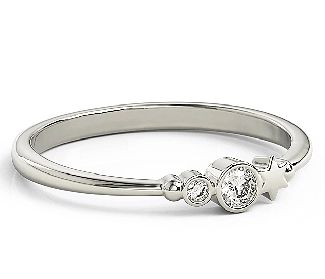 Pierścionek z białego złota z cyrkoniami Swarovski BP-6709B-C
