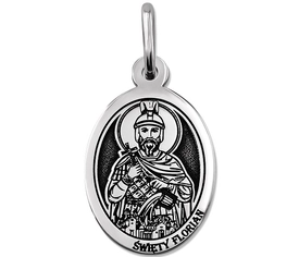 Medalik srebrny z wizerunkiem Św. Floriana