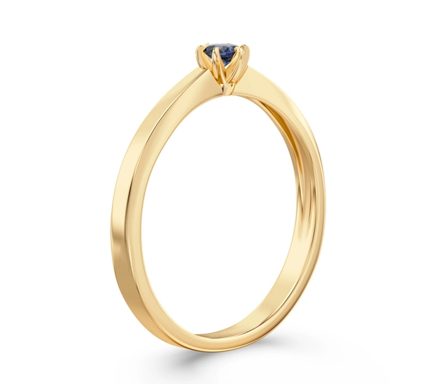 Pierścionek zaręczynowy z żółtego złota z szafirem CP-2410Z