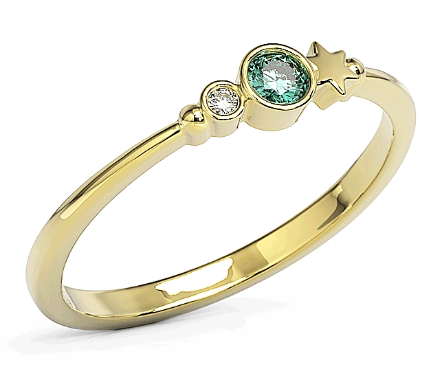 Pierścionek z żółtego złota z cyrkoniami Swarovski Mieta BP-6711Z-C/MINT