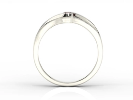 Pierścionek z białego złota z granatem i brylantami 0,05 ct, model BP-3413B