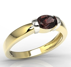 Pierścionek z żółtego i białego złota z granatem AP-67ZB-GRA