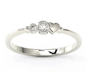 Pierścionek z białego złota z cyrkoniami Swarovski BP-6807B-C