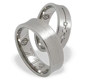 Obrączka z białego złota palladowego ŁZ-13B-light-k