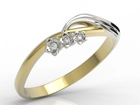 Pierścionek z żółtego i białego złota z diamentami AP-58ZB