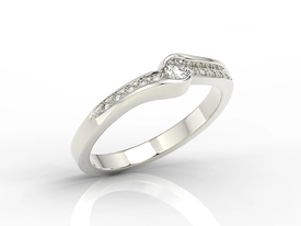 Pierścionek z białego złota z brylantami 0,13ct model BP-3413B