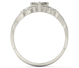 Pierścionek z białego złota z topazem Swarovski White i diamentami BP-86B