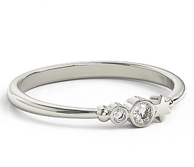 Pierścionek z białego złota z cyrkoniami Swarovski BP-6707B-C