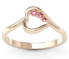 Pierścionek z różowego złota z rubinami BP-82P