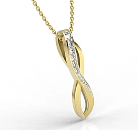 Wisiorek z żółtego złota z brylantami LPW-67Z-R