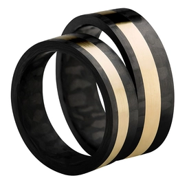 Obrączka z karbonu łączonego ze złotem SW-GC-8/6-M