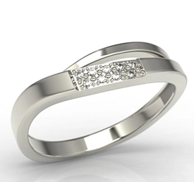 Pierścionek z białego złota z cyrkoniami LP-97B-C