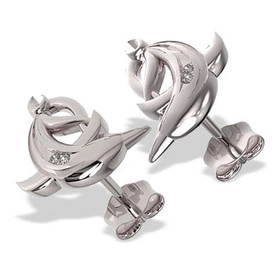 Kolczyki z białego złota LPK-28B 